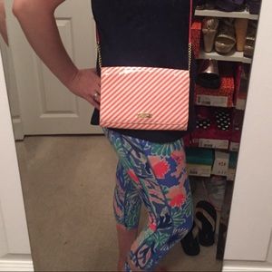 Striped Pink & White Kate Spade Bag